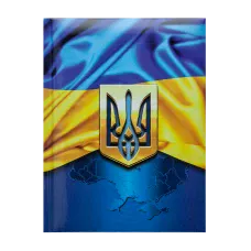 Блокнот UKRAINE, А5, 80 арк., кліт, тверда обкл, гл. ламінація з поролон, т.-синій, BM.24582101-03