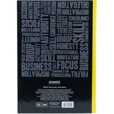 Книга записна А4, 80арк., кліт, тверда обкл., Colors, жовта 8421-06-A