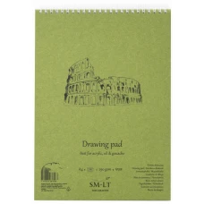 Альбом для акрилу та олії AUTHENTIC (DRAWING) А4 290г/м2 20л білий папір, Smiltainis
