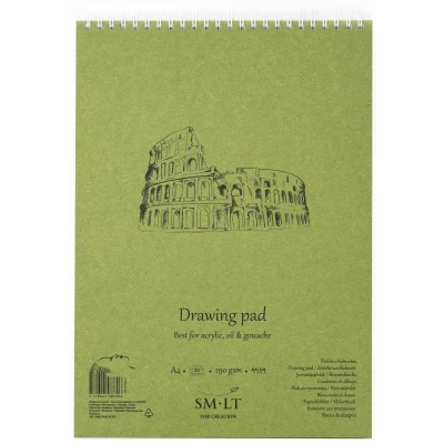Альбом для акрилу та олії AUTHENTIC (DRAWING) А4 290г/м2 20л білий папір, Smiltainis
