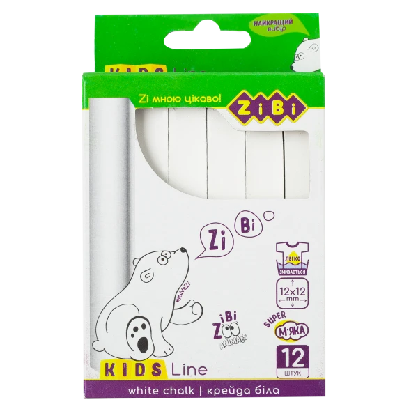 Крейда біла квадратна, 12 шт., KIDS Line, ZB.6703-12 Zibi