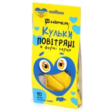Кульки повітряні у формі серця, жовто-блакитні (уп. 10 шт.) HIPER