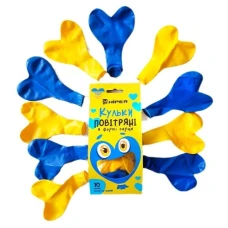 Кульки повітряні у формі серця, жовто-блакитні (уп. 10 шт.) HIPER