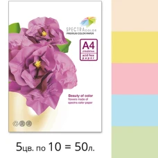 Папір кольоровий Spectra Color-Rainbow A4 160 г/м2, 5*10/50арк, Pack Light пастель IT82 М