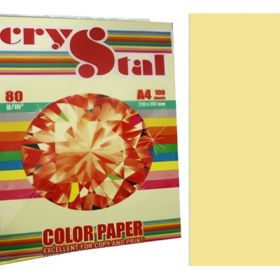 Папір кольоровий Crystal Color Paper А4 80 г/м. 100 арк. пастель Canary 115, св.жовтий