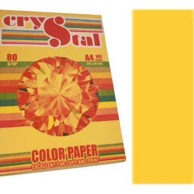 Папір кольоровий Crystal Color Paper А4 80 г/м. 100 арк. інтенсив Gold 200, золотий