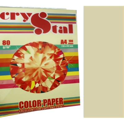 Папір кольоровий Crystal Color Paper А4 80 г/м. 100 арк. пастель Ivory 100, слонова кістка