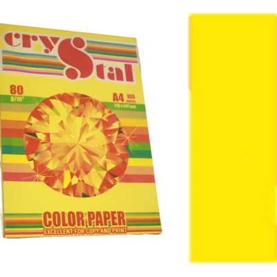 Папір кольоровий Crystal Color Paper А4 80 г/м. 100 арк. інтенсив Lemon 210, лимон