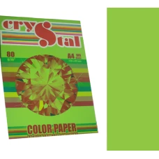 Папір кольоровий Crystal Color Paper А4 80 г/м. 100 арк. неон Neon Green 321, зелений