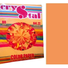 Папір кольоровий Crystal Color Paper А4 80 г/м. 100 арк. неон Neon Orange 371, помаранчевий