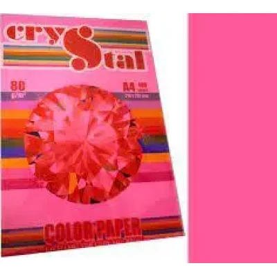 Папір кольоровий Crystal Color Paper А4 80 г/м. 100 арк. неон Neon Red 350, малиновий