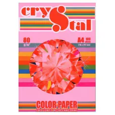 Папір кольоровий Crystal Color Paper А4 80 г/м. 100 арк. пастель Pink 170, рожевий