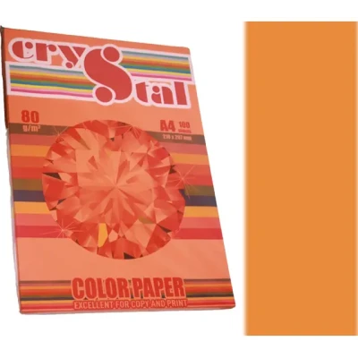 Папір кольоровий Crystal Color Paper А4 80 г/м. 100 арк. інтенсив Saffron 240, помаранчевий
