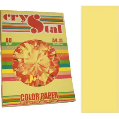 Папір кольоровий Crystal Color Paper А4 80 г/м. 100 арк. пастель Yellow 160, жовтий