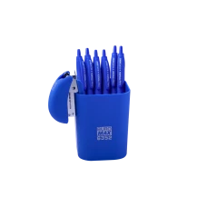 Стакан пластиковий для канц. приладдя, RUBBER TOUCH, синій, BM.6352-02