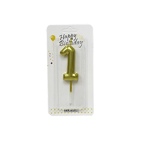 Свічка "1" золото, висота 6см, YY13g-1