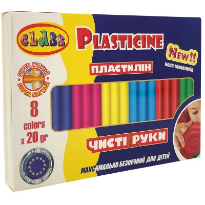 Пластилін Чисті руки MAXI 8кол.*20гр., стек, ECO, 7644С, Class