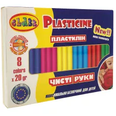 Пластилін Чисті руки MAXI 8кол.*20гр., стек, ECO, 7644С, Class