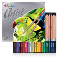 Олівці кольорові premium, серія Artist, 24 кол. в метал.коробці Colorino 83263PT