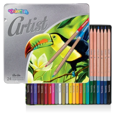 Олівці кольорові premium, серія Artist, 24 кол. в метал.коробці Colorino 83263PT