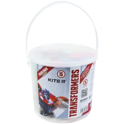 Крейда кольорова Jumbo, 15шт. у відерці Transformers TF21-074 Kite