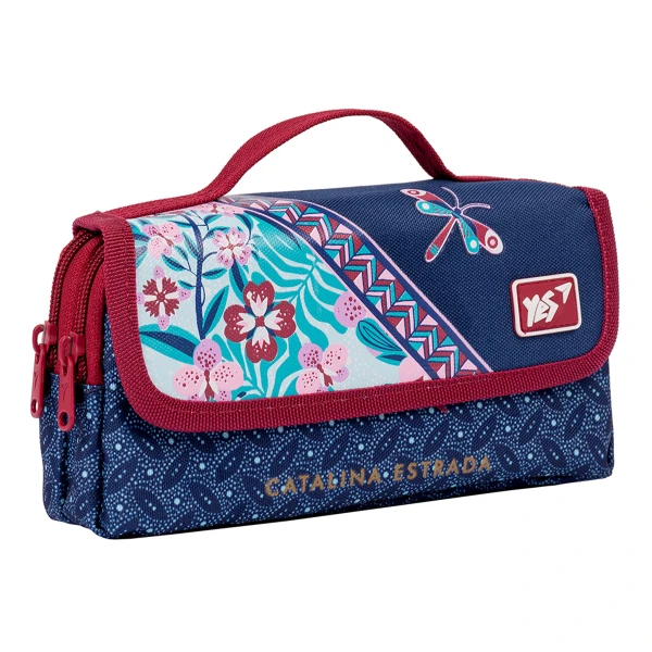 Пенал м`який YES PH-2-2 "Catalina Estrada.Pattern", синій/фіолетовий 533009