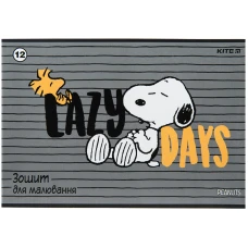Зошит для малювання, 12 арк., скоба, гібр. лак + УФ лак, Peanuts Snoopy SN23-241 Kite