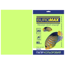 Папір кольоровий А4, 80г/м2, NEON, зелений, 20арк., BM.2721520-04
