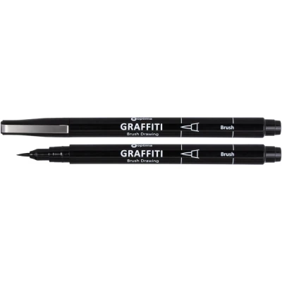 Лайнер Optima GRAFFITI Brush 0,5 мм, чорний, О16414 