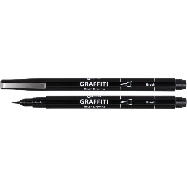 Лайнер Optima GRAFFITI Brush 0,5 мм, чорний, О16414