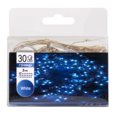 Гірлянда "Роса" 30 LED, біла, 3 м, на батарейках, 9133-002