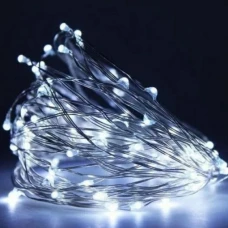 Гірлянда "Роса" 50 LED, біла, 5 м, на батарейках, 9133-006