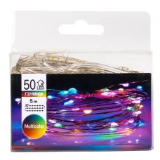 Гірлянда "Роса" 50 LED, різнокольорова, 5 м, на батарейках, 9133-004