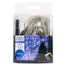 Гірлянда-штора 200 LED, біла, 3*2 м, від USB, 9133-020