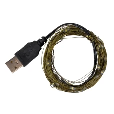 Гірлянда "Роса" 100 LED, жовта, 10 м, від USB, 9133-013