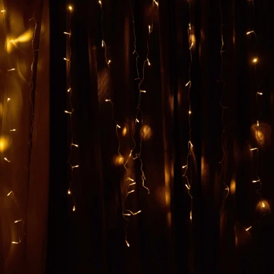 Гірлянда-штора 300 LED, жовта, 3*3 м, від USB, 9133-025