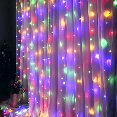 Гірлянда-штора 300 LED, різнокольорова, 3*3 м, від USB, 9133-024