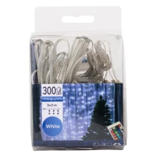 Гірлянда-штора 300 LED, біла, 3*3 м, від USB, 9133-023