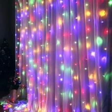 Гірлянда-штора 200 LED, різнокольорова, 3*2 м, від USB, 9133-021