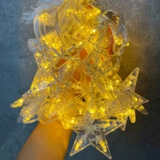 Гірлянда-штора "Зіроньки", 140 LED, жовта, від електромережі, 9133-033