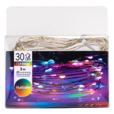 Гірлянда "Роса" 30 LED, різнокольорова, 3 м, на батарейках, 9133-001