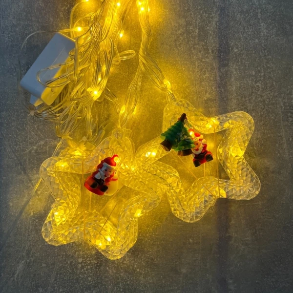 Гірлянда-штора "Санта", 110 LED, жовта, 3 м, від електромережі, 9133-028