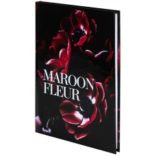 Книга записна тверда обкл. А5, 96 арк., кліт., Maroon fleur 8459-1-A