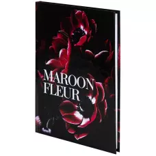 Книга записна тверда обкл. А5, 96 арк., кліт., Maroon fleur 8459-1-A