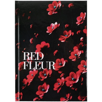 Книга записна тверда обкл. А5, 96 арк., кліт., Red fleur 8459-3-A