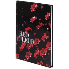 Книга записна тверда обкл. А5, 96 арк., кліт., Red fleur 8459-3-A