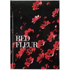 Книга записна тверда обкл. А5, 96 арк., кліт., Red fleur 8459-3-A