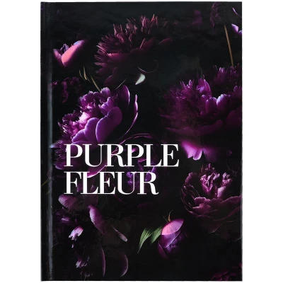 Книга записна тверда обкл. А5, 96 арк., кліт., Purple fleur 8459-2-A