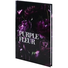 Книга записна тверда обкл. А5, 96 арк., кліт., Purple fleur 8459-2-A