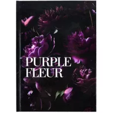 Книга записна тверда обкл. А5, 96 арк., кліт., Purple fleur 8459-2-A